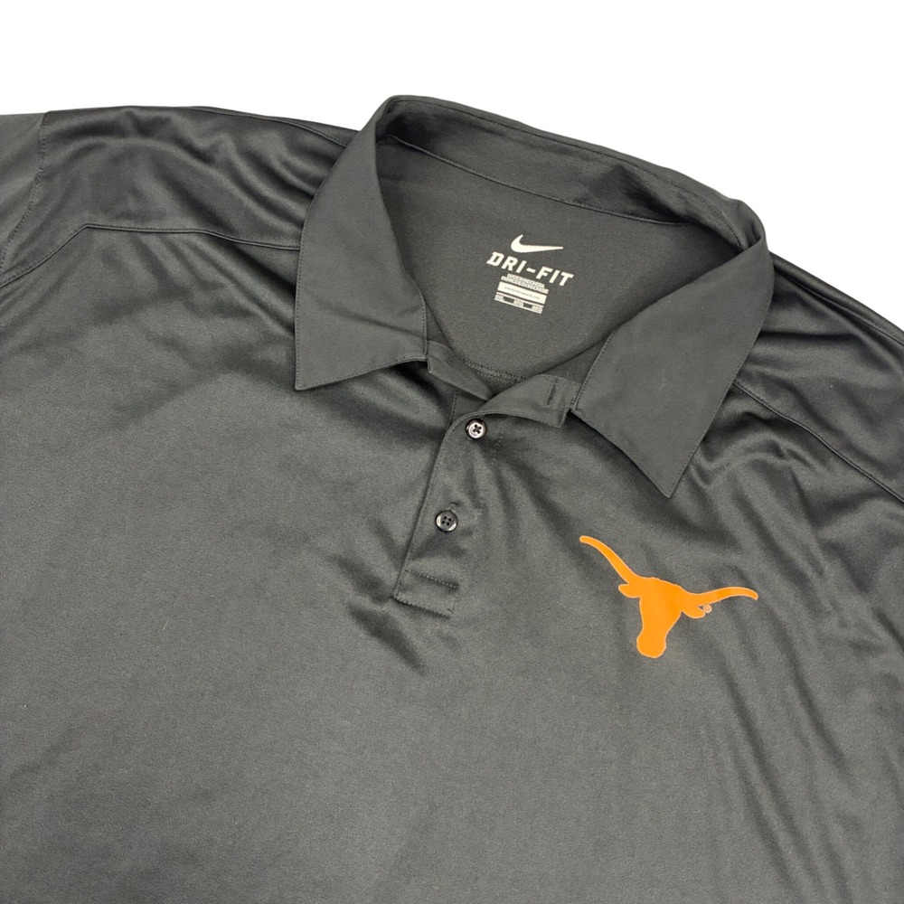 Nike Texas Longhorns Polo Men 3XL Black Dri-FIT Short Sleeve NCAA Golf Shirt